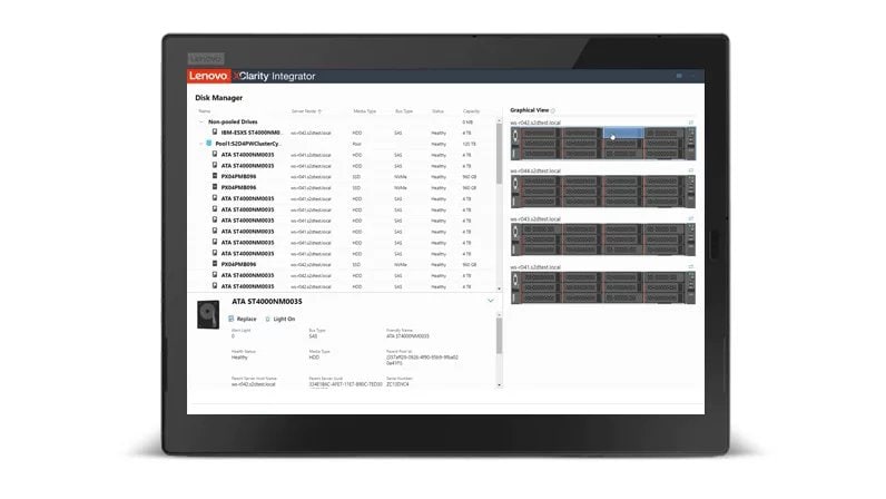 Lenovo XClarity Integrator - Lenovo tablet featuring Lenovo XClarity Integrator on display