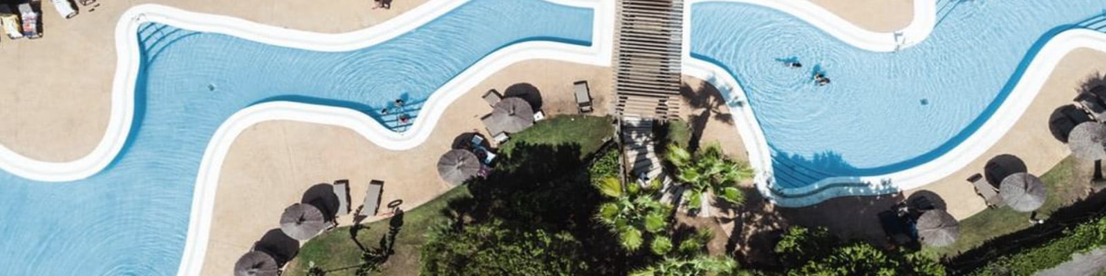 Sky view of resort pool
